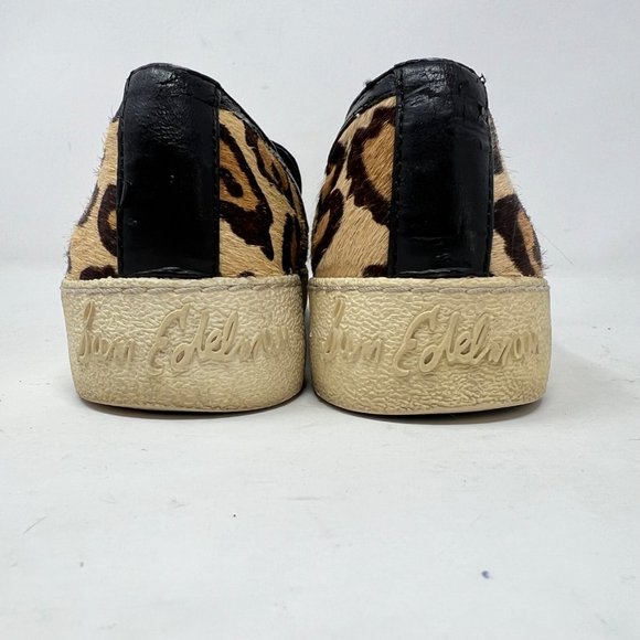 Sam Edelman Leopard Cheetah Loafers Hair Leather Loafers 9M Mob Wife Maximalist - Picture 4 of 9